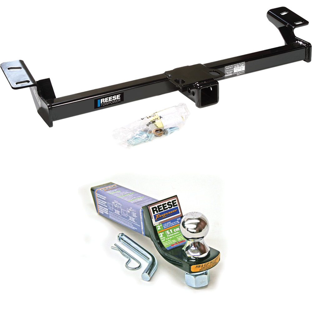 Fits 1996-2005 Toyota RAV4 Trailer Hitch Tow PKG w/ Starter Kit Ball Mount w/ 2" Drop & 1-7/8" Ball By Reese Towpower