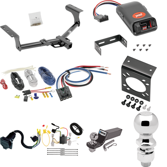 Fits 2006-2012 Toyota RAV4 Trailer Hitch Tow PKG w/ Pro Series POD Brake Control + Generic BC Wiring Adapter + 7-Way RV Wiring + 2" & 2-5/16" Ball & Drop Mount By Draw-Tite