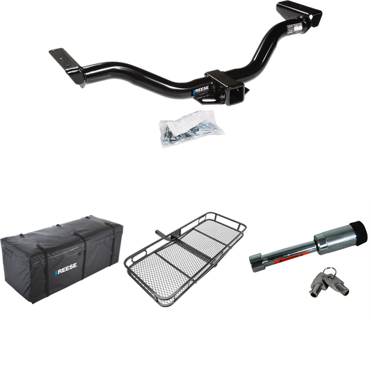 Fits 2000-2004 Nissan Xterra Trailer Hitch Tow PKG w/ 60" x 24" Cargo Carrier + Cargo Bag + Hitch Lock By Reese Towpower