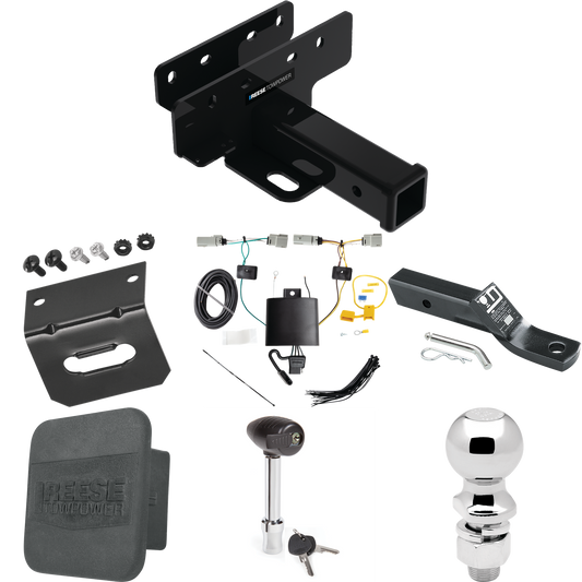 Fits 2021-2023 Ford Bronco Trailer Hitch Tow PKG w/ 4-Flat Wiring + Ball Mount w/ 2" Drop + 2-5/16" Ball + Wiring Bracket + Hitch Lock + Hitch Cover (Excludes: w/LED Taillights Models) By Reese Towpower