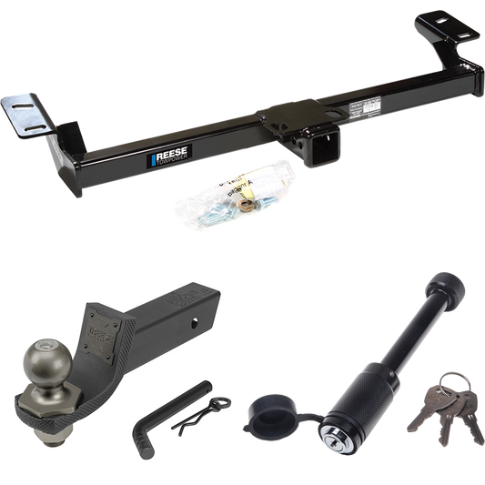 Fits 1996-2000 Toyota RAV4 Trailer Hitch Tow PKG + Interlock Tactical Starter Kit w/ 2" Drop & 2" Ball + Tactical Dogbone Lock By Reese Towpower