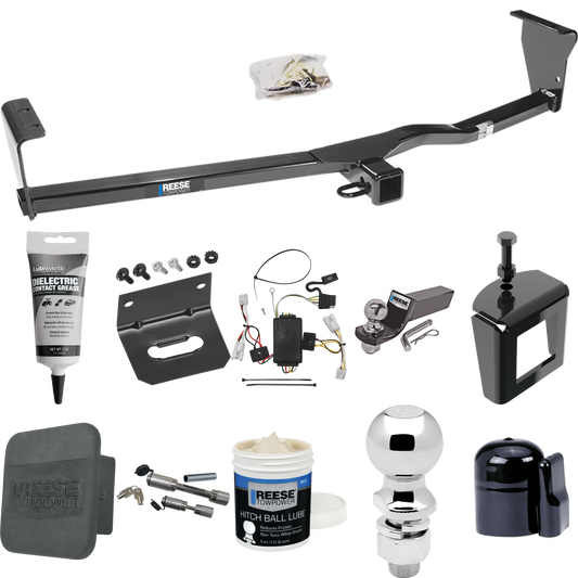 Fits 2010-2012 Hyundai Santa Fe Trailer Hitch Tow PKG w/ 4-Flat Wiring + Starter Kit Ball Mount w/ 2" Drop & 2" Ball + 2-5/16" Ball + Wiring Bracket + Dual Hitch & Coupler Locks + Hitch Cover + Wiring Tester + Ball Lube +Electric Grease + Ball Wrench