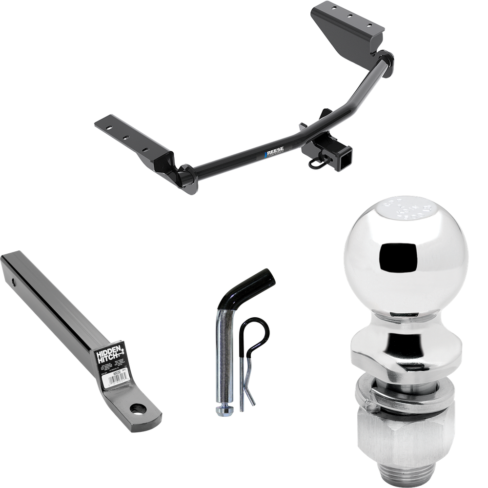 Fits 2013-2018 Toyota RAV4 Trailer Hitch Tow PKG w/ Extended 16" Long Ball Mount w/ 2" Drop + Pin/Clip + 2" Ball By Reese Towpower