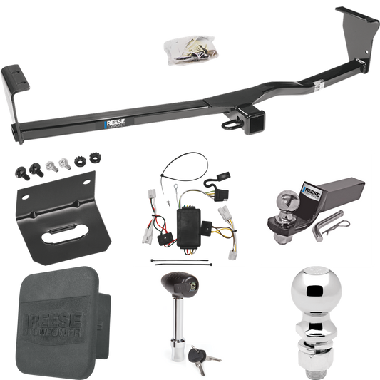 Fits 2010-2012 Hyundai Santa Fe Trailer Hitch Tow PKG w/ 4-Flat Wiring + Starter Kit Ball Mount w/ 2" Drop & 2" Ball + 2-5/16" Ball + Wiring Bracket + Hitch Lock + Hitch Cover By Reese Towpower