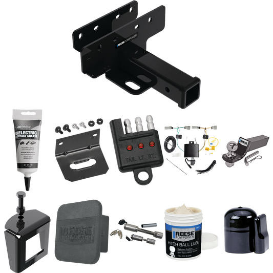 Fits 2021-2023 Ford Bronco Trailer Hitch Tow PKG w/ 4-Flat Wiring + Starter Kit Ball Mount w/ 2" Drop & 2" Ball + 1-7/8" Ball + Wiring Bracket + Dual Hitch & Coupler Locks + Hitch Cover + Wiring Tester + Ball Lube + Electric Grease + Ball Wrench + An