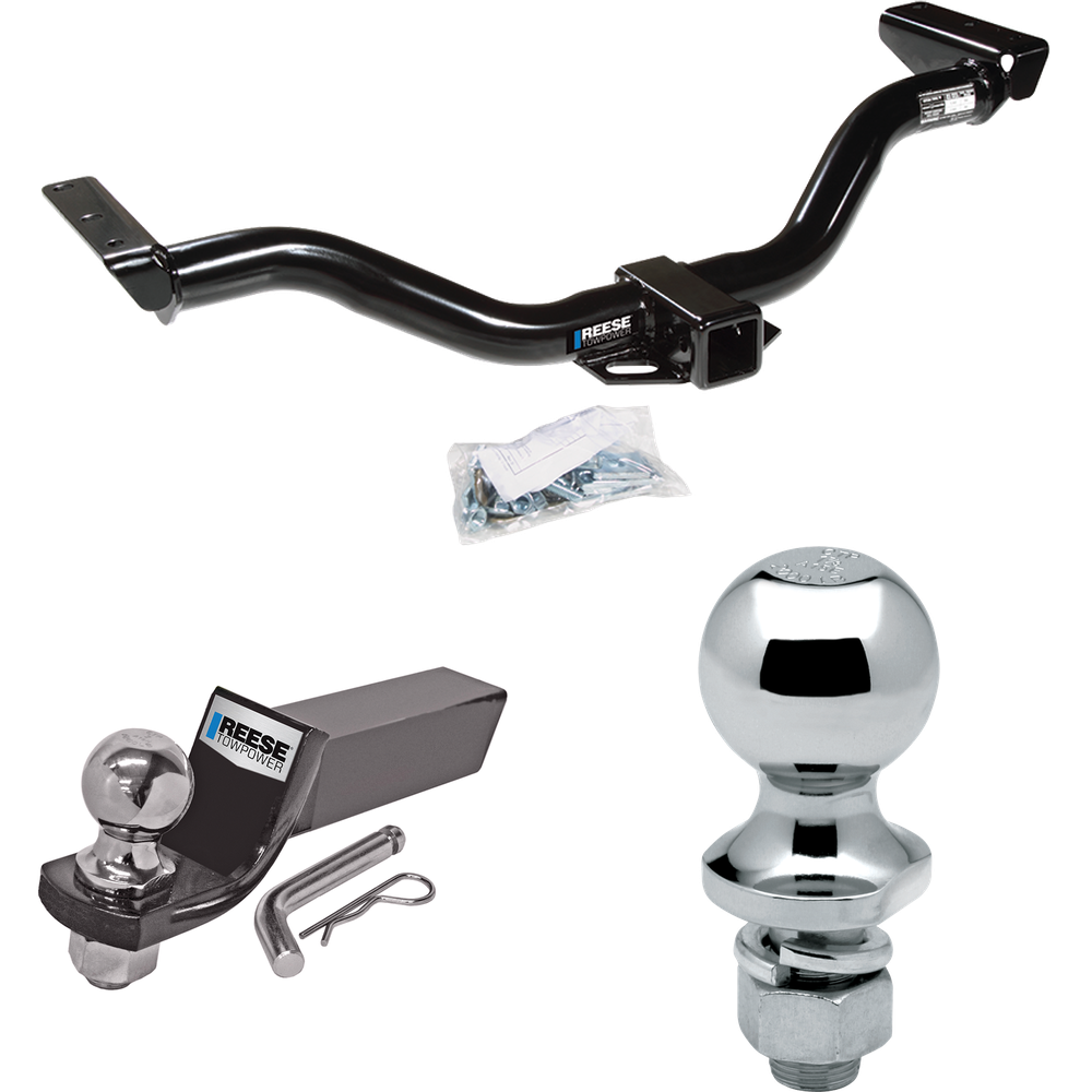 Fits 2000-2004 Nissan Xterra Trailer Hitch Tow PKG w/ Starter Kit Ball Mount w/ 2" Drop & 2" Ball + 1-7/8" Ball (For w/Factory Tow Package Models) By Reese Towpower