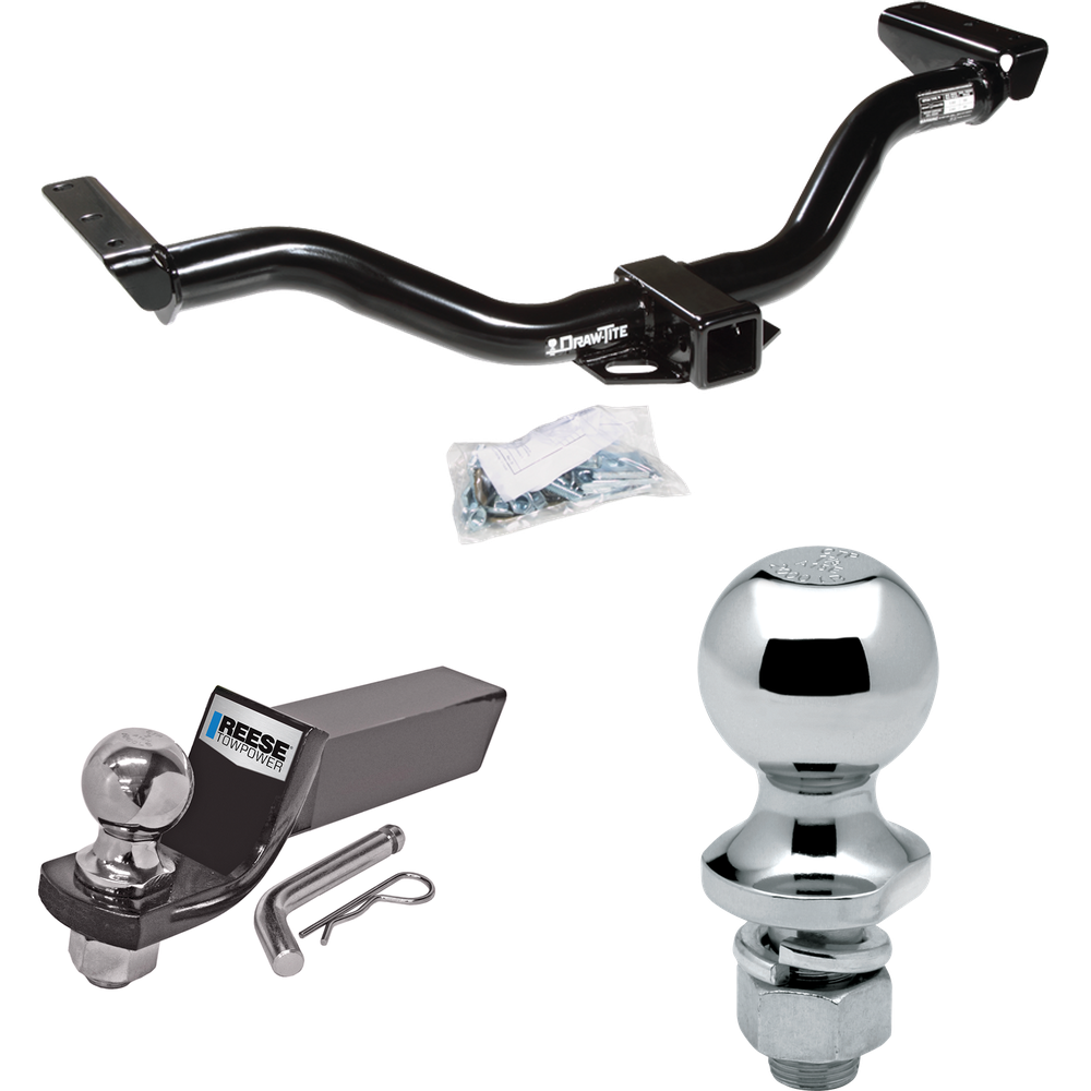 Fits 2000-2004 Nissan Xterra Trailer Hitch Tow PKG w/ Starter Kit Ball Mount w/ 2" Drop & 2" Ball + 1-7/8" Ball By Draw-Tite