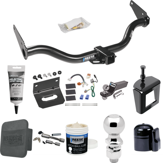 Fits 2005-2015 Nissan Xterra Trailer Hitch Tow PKG w/ 4-Flat Wiring + Starter Kit Ball Mount w/ 2" Drop & 2" Ball + 2-5/16" Ball + Wiring Bracket + Dual Hitch & Coupler Locks + Hitch Cover + Wiring Tester + Ball Lube +Electric Grease + Ball Wrench +