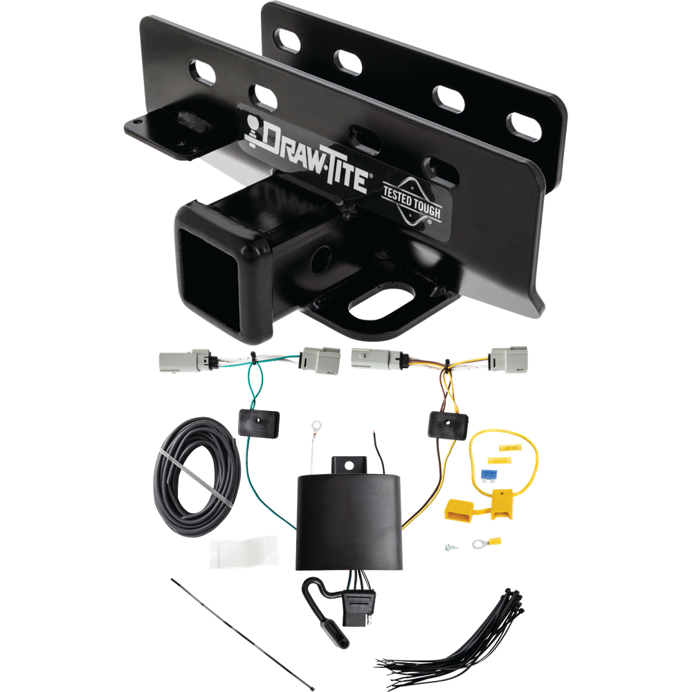 Fits 2021-2023 Ford Bronco Trailer Hitch Tow PKG w/ 4-Flat Wiring Harness (Excludes: w/LED Taillights or w/OEM Hitch Models) By Draw-Tite