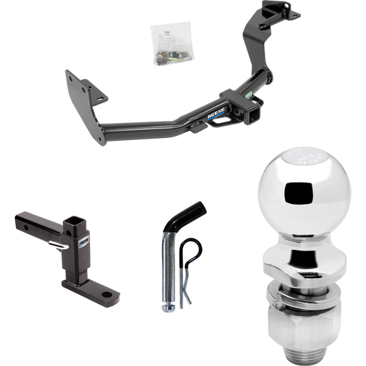 Fits 2016-2020 KIA Sorento Trailer Hitch Tow PKG w/ Adjustable Drop Rise Ball Mount + Pin/Clip + 2" Ball (For w/V6 Engine Models) By Reese Towpower