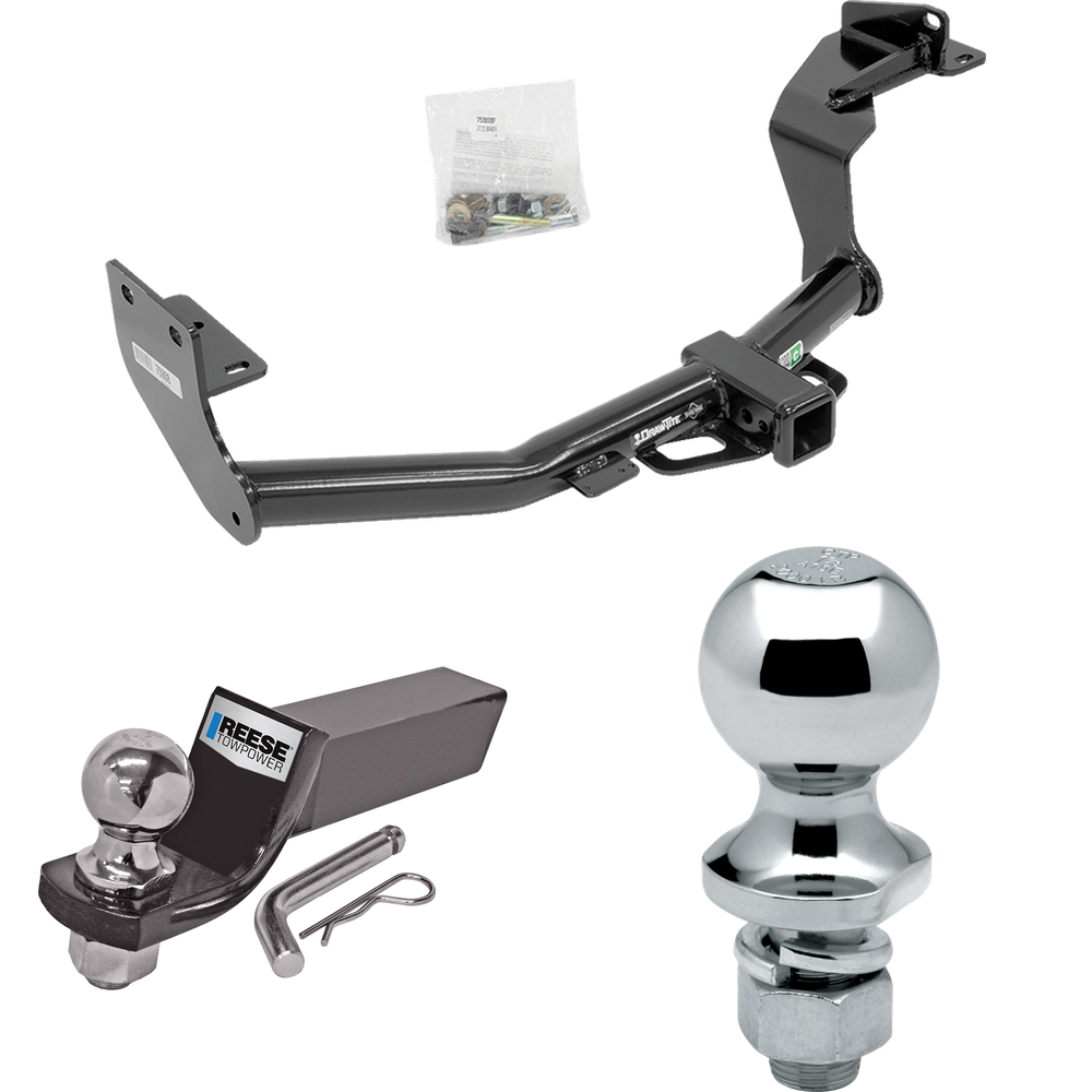 Fits 2016-2020 KIA Sorento Trailer Hitch Tow PKG w/ Starter Kit Ball Mount w/ 2" Drop & 2" Ball + 1-7/8" Ball (For w/V6 Engine Models) By Draw-Tite