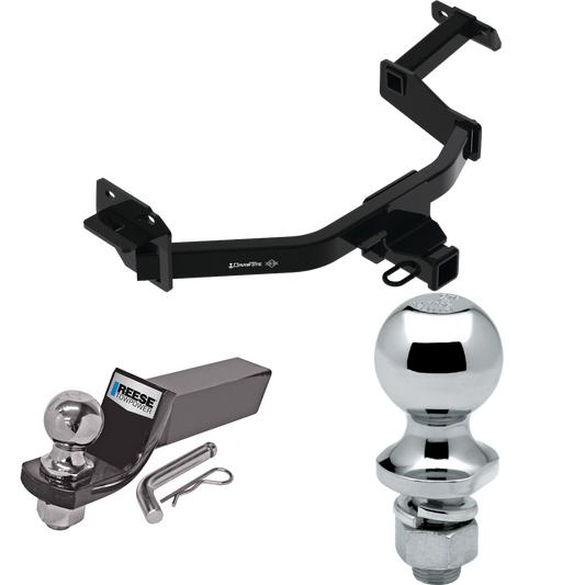 Fits 2021-2023 Hyundai Santa Fe Trailer Hitch Tow PKG w/ Starter Kit Ball Mount w/ 2" Drop & 2" Ball + 1-7/8" Ball By Draw-Tite