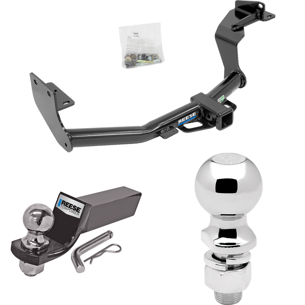 Fits 2016-2020 KIA Sorento Trailer Hitch Tow PKG w/ Starter Kit Ball Mount w/ 2" Drop & 2" Ball + 2-5/16" Ball (For w/V6 Engine Models) By Reese Towpower