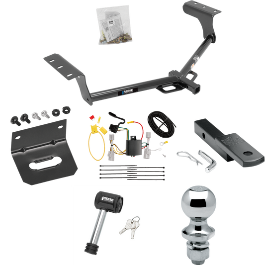 Fits 2006-2012 Toyota RAV4 Trailer Hitch Tow PKG w/ 4-Flat Wiring Harness + Draw-Bar + 1-7/8" Ball + Wiring Bracket + Hitch Lock By Reese Towpower