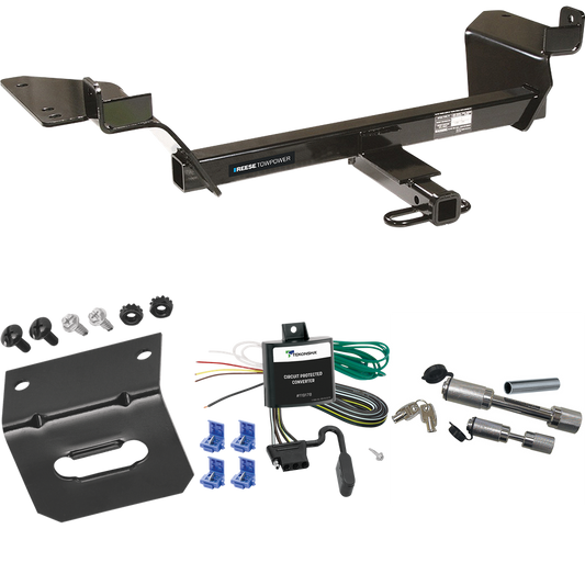 Fits 1998-2002 Oldsmobile Intrigue Trailer Hitch Tow PKG w/ 4-Flat Wiring Harness + Wiring Bracket + Dual Hitch & Coupler Locks By Reese Towpower