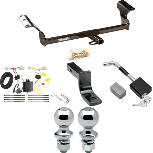 Fits 2009-2010 Pontiac Vibe Trailer Hitch Tow PKG w/ 4-Flat Wiring Harness + Draw-Bar + 1-7/8" + 2" Ball + Hitch Lock (Excludes: GT Models) By Draw-Tite