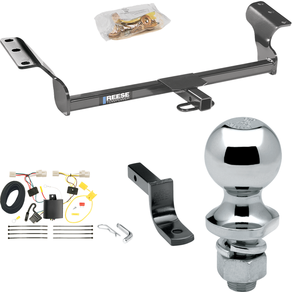 Fits 2009-2013 Toyota Matrix Trailer Hitch Tow PKG w/ 4-Flat Wiring Harness + Draw-Bar + 1-7/8" Ball By Reese Towpower