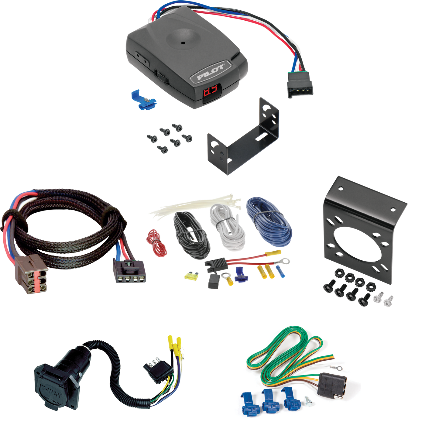 Fits 1991-1994 Ford Explorer 7-Way RV Wiring + Pro Series Pilot Brake Control + Plug & Play BC Adapter By Reese Towpower