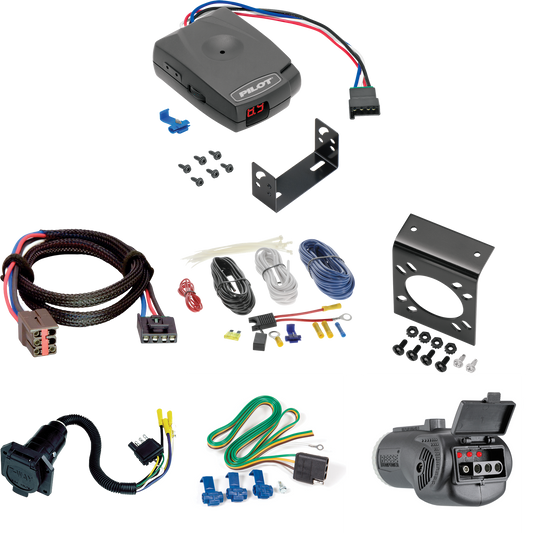 Fits 2003-2007 Ford E-350 Econoline Super Duty 7-Way RV Wiring + Pro Series Pilot Brake Control + Plug & Play BC Adapter + 2 in 1 Tester & 7-Way to 4-Way Adapter By Reese Towpower