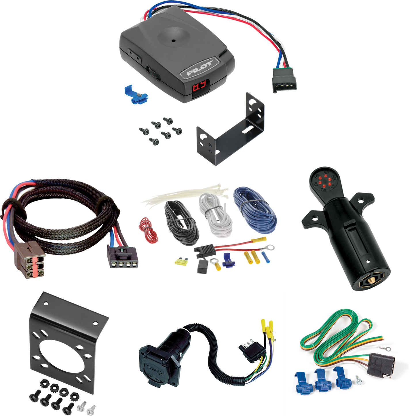 Fits 2003-2007 Ford E-150 Econoline 7-Way RV Wiring + Pro Series Pilot Brake Control + Plug & Play BC Adapter + 7-Way Tester By Reese Towpower