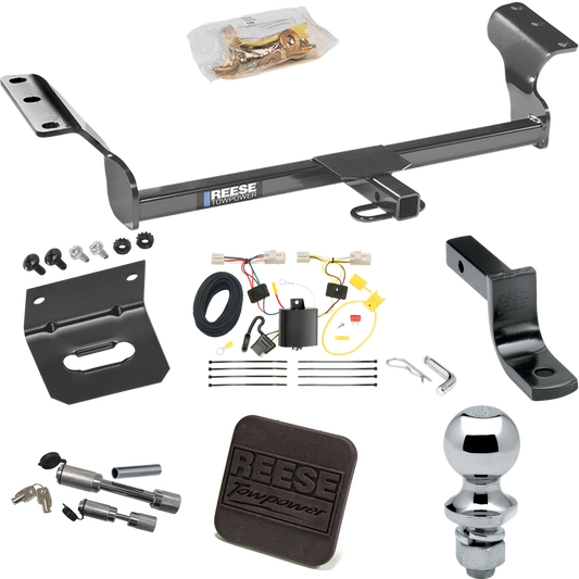 Fits 2009-2010 Pontiac Vibe Trailer Hitch Tow PKG w/ 4-Flat Wiring Harness + Draw-Bar + 1-7/8" Ball + Wiring Bracket + Hitch Cover + Dual Hitch & Coupler Locks (Excludes: GT Models) By Reese Towpower