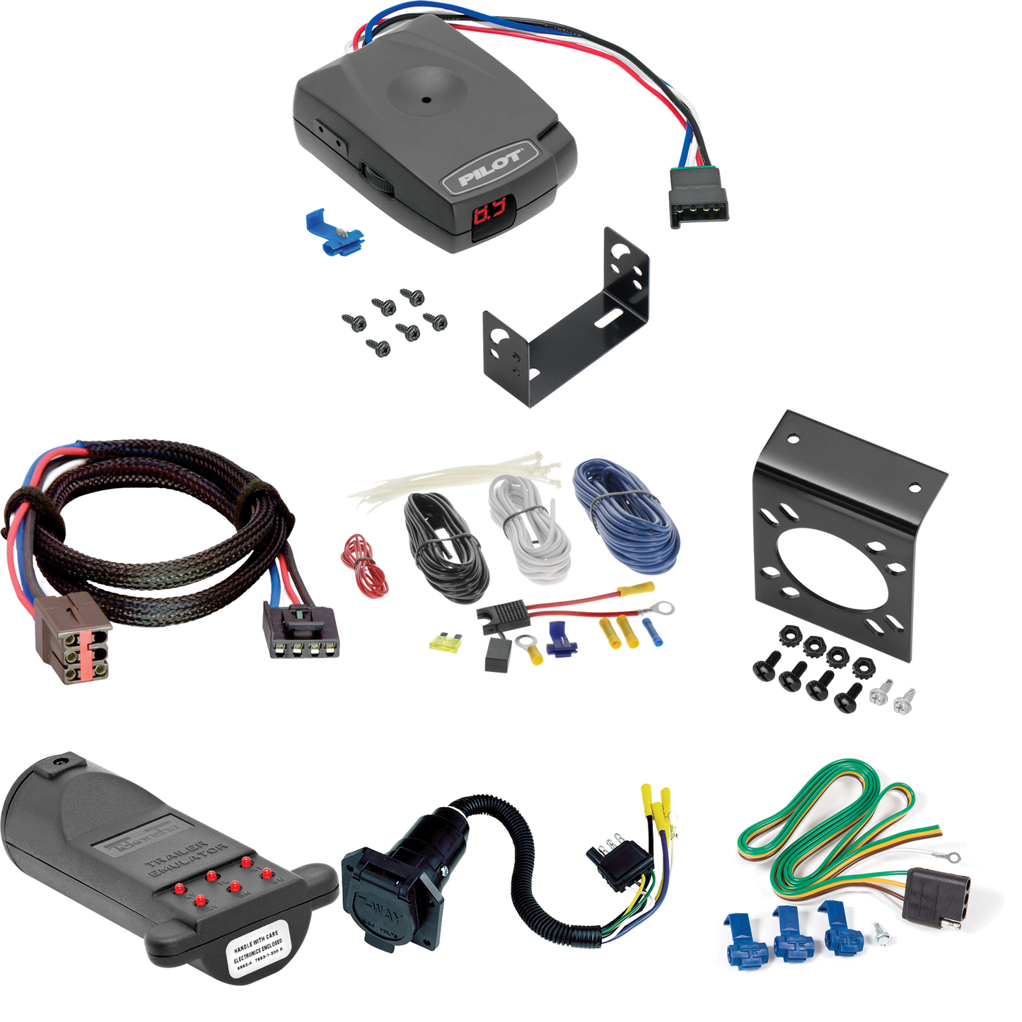 Fits 2009-2014 Ford E-150 Econoline 7-Way RV Wiring + Pro Series Pilot Brake Control + Plug & Play BC Adapter + 7-Way Tester and Trailer Emulator By Reese Towpower