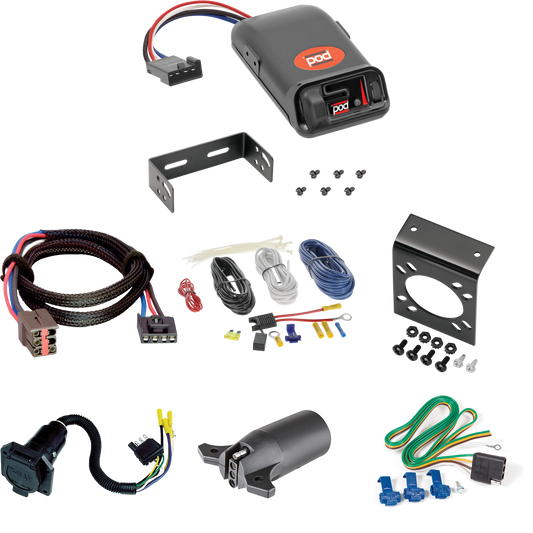 Fits 2001-2005 Ford Explorer Sport Trac 7-Way RV Wiring + Pro Series POD Brake Control + Plug & Play BC Adapter + 7-Way to 4-Way Adapter By Reese Towpower