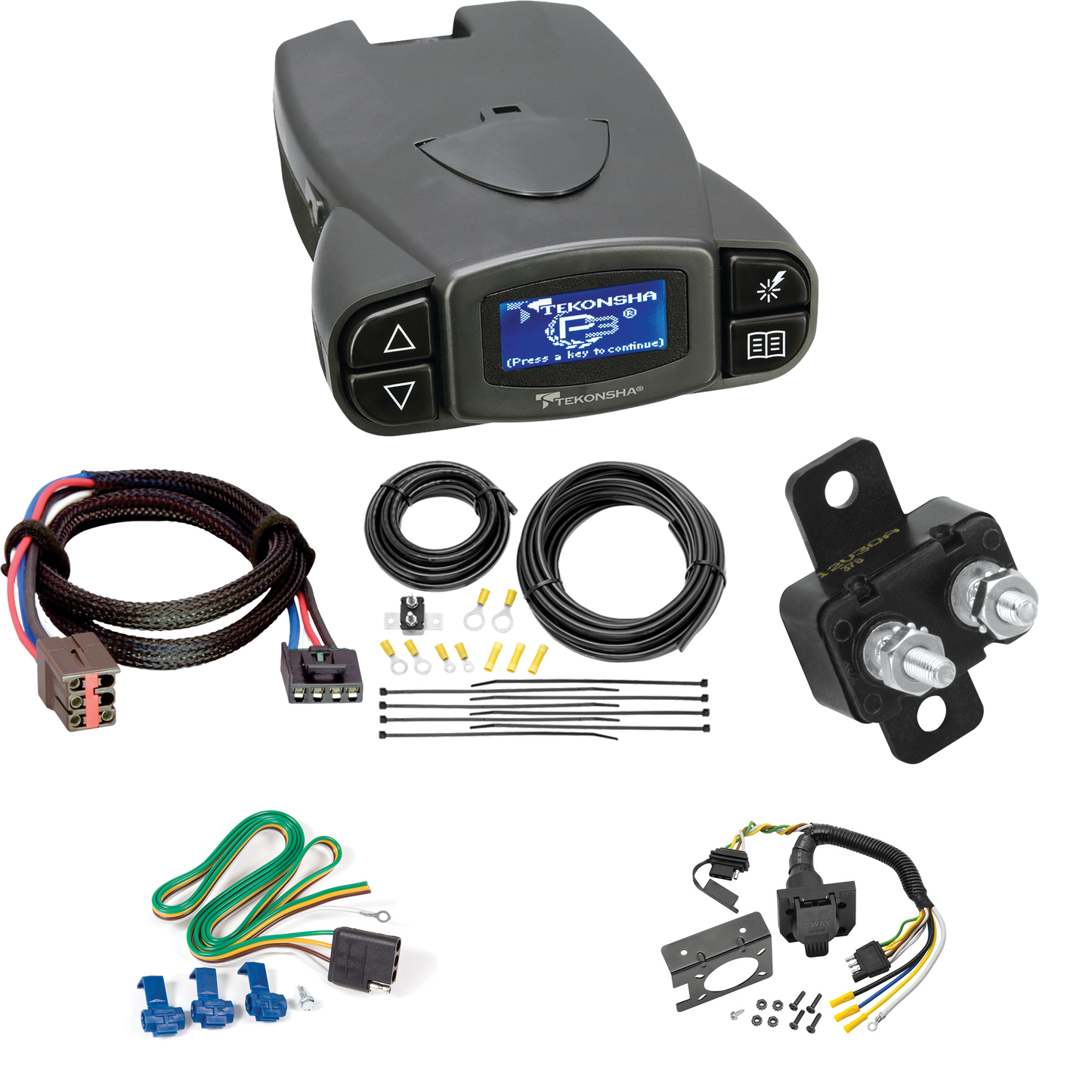 Fits 1992-1996 Ford Bronco 7-Way RV Wiring + Tekonsha Prodigy P3 Brake Control + Plug & Play BC Adapter By Reese Towpower