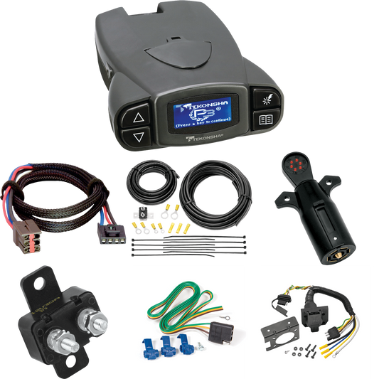 Compatible con cableado de RV de 7 vías Ford E-250 Econoline 2003-2007 + control de freno Tekonsha Prodigy P3 + adaptador BC Plug &amp; Play + probador de 7 vías de Reese Towpower