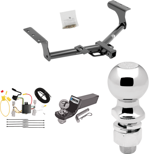 Fits 2006-2012 Toyota RAV4 Trailer Hitch Tow PKG w/ 4-Flat Wiring + Starter Kit Ball Mount w/ 2" Drop & 2" Ball + 2-5/16" Ball By Draw-Tite