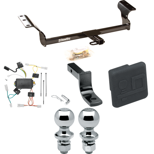 Fits 2003-2008 Pontiac Vibe Trailer Hitch Tow PKG w/ 4-Flat Wiring Harness + Draw-Bar + 1-7/8" + 2" Ball + Hitch Cover By Draw-Tite