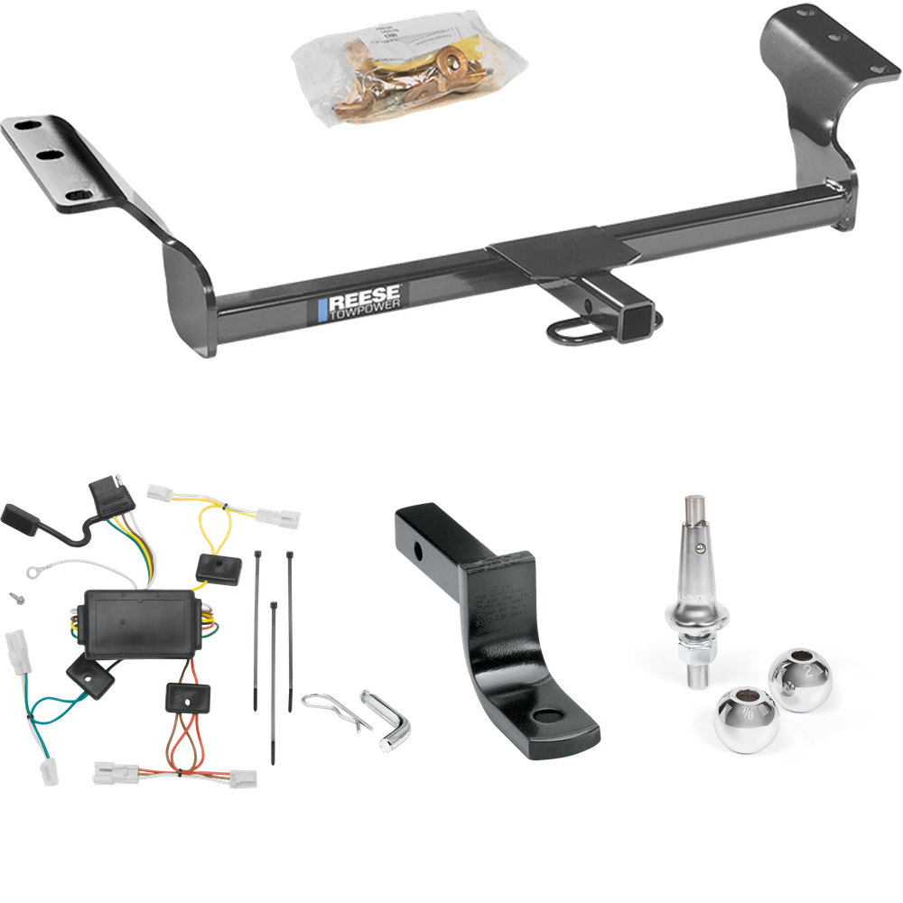 Se adapta al paquete de enganche de remolque Pontiac Vibe 2003-2008 con arnés de cableado de 4 planos + barra de tracción + bolas intercambiables de 1-7/8" y 2" de Reese Towpower