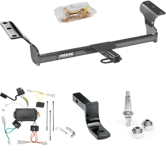 Fits 2003-2008 Pontiac Vibe Trailer Hitch Tow PKG w/ 4-Flat Wiring Harness + Draw-Bar + Interchangeable 1-7/8" & 2" Balls By Reese Towpower