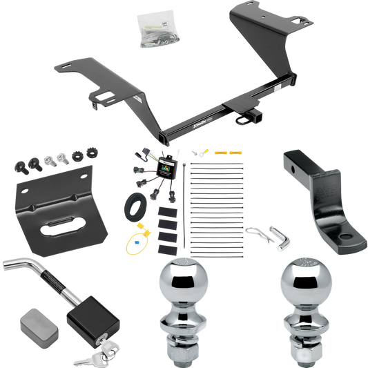 Fits 2015-2019 Hyundai Sonata Trailer Hitch Tow PKG w/ 4-Flat Zero Contact "No Splice" Wiring Harness + Draw-Bar + 1-7/8" + 2" Ball + Wiring Bracket + Hitch Lock (Excludes: Hybrid Models) By Draw-Tite