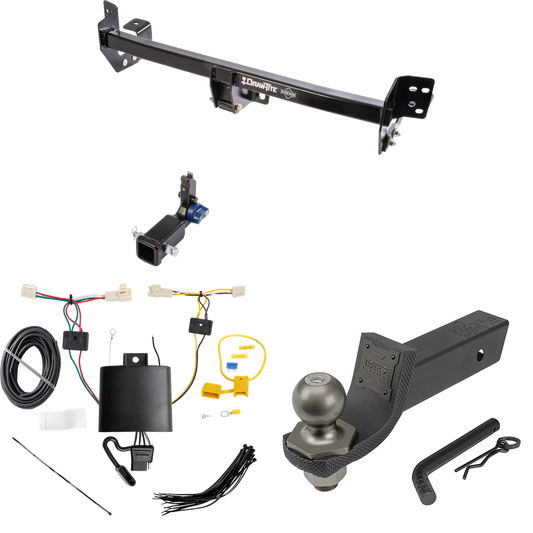 Fits 2019-2023 Toyota RAV4 Trailer Hitch Tow PKG w/ 4-Flat Wiring + Interlock Tactical Starter Kit w/ 2" Drop & 2" Ball By Draw-Tite