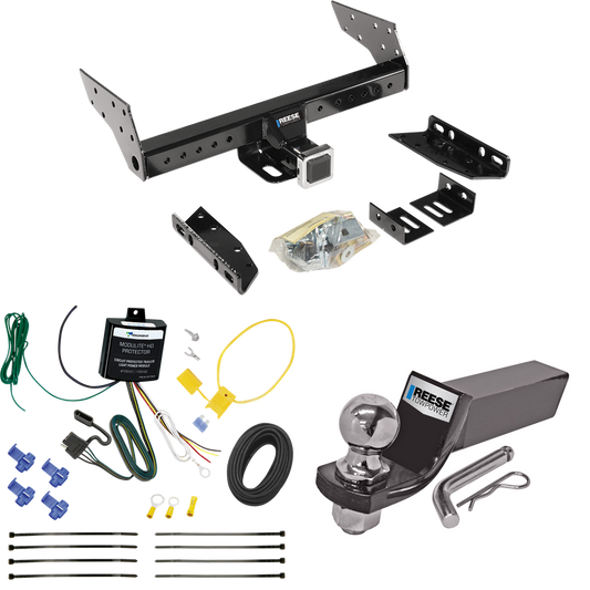 Se adapta al paquete de enganche de remolque Ford Bronco II 1984-1990 con cableado plano de 4 + kit de montaje de bola de inicio con caída de 2" y bola de 2" de Reese Towpower