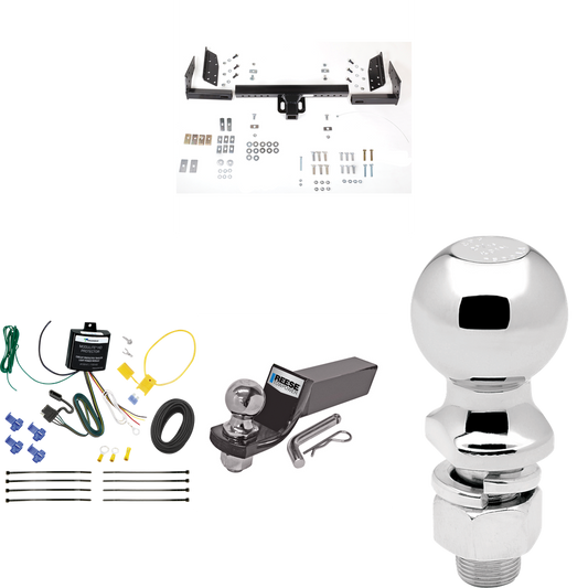 Se adapta al paquete de enganche de remolque Ford Bronco II 1984-1990 con cableado plano de 4 + kit de montaje de bola de inicio con caída de 2" y bola de 2" + bola de 2-5/16" de Reese Towpower