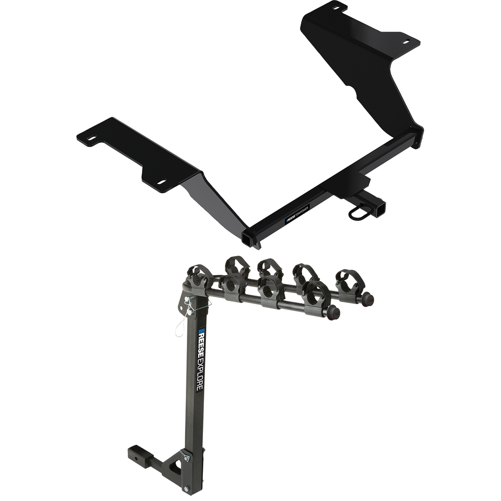 Fits 2020-2023 Hyundai Sonata Trailer Hitch Tow PKG w/ 4 Bike Carrier Rack By Reese Towpower