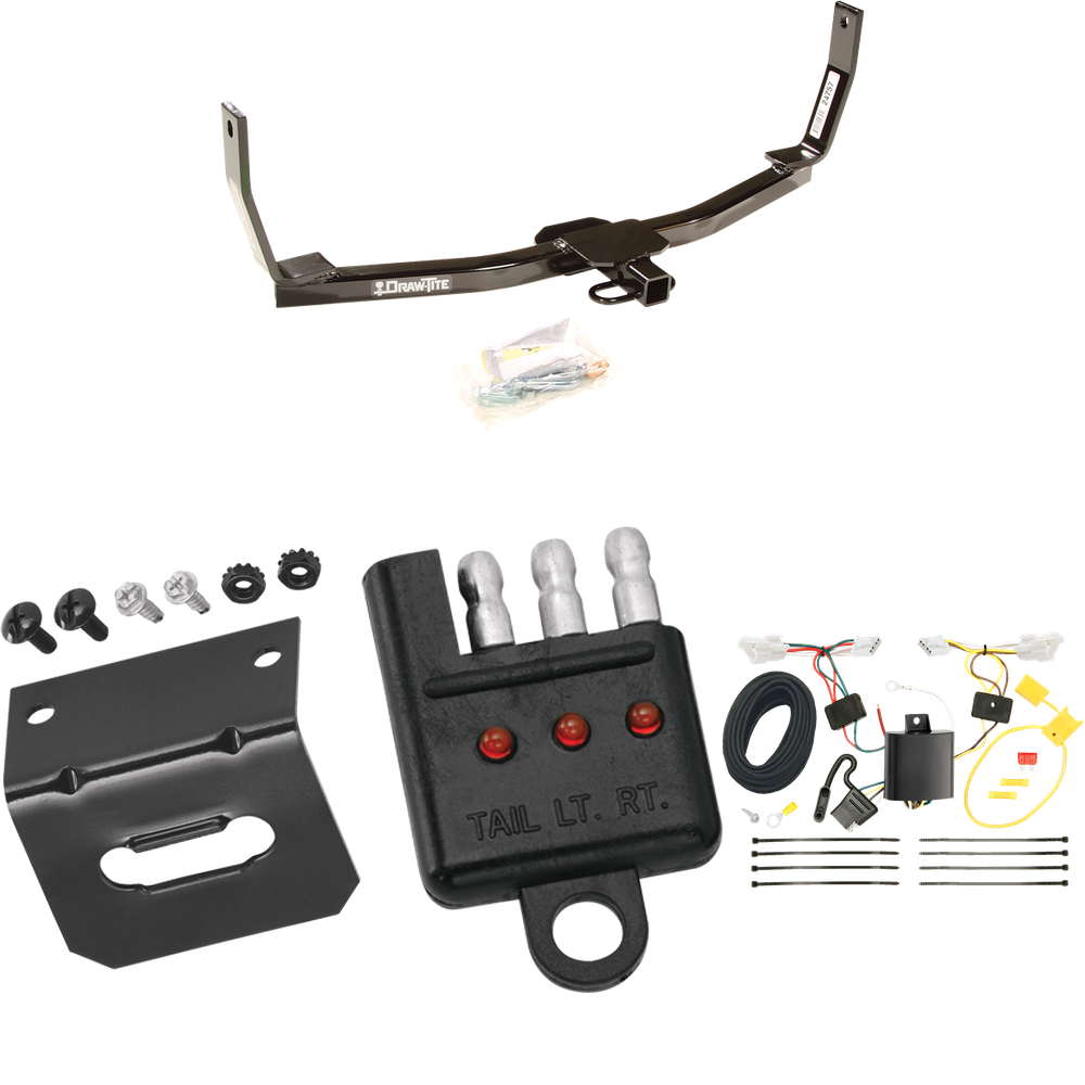 Fits 2010-2010 Hyundai Sonata Trailer Hitch Tow PKG w/ 4-Flat Wiring Harness + Bracket + Tester By Draw-Tite