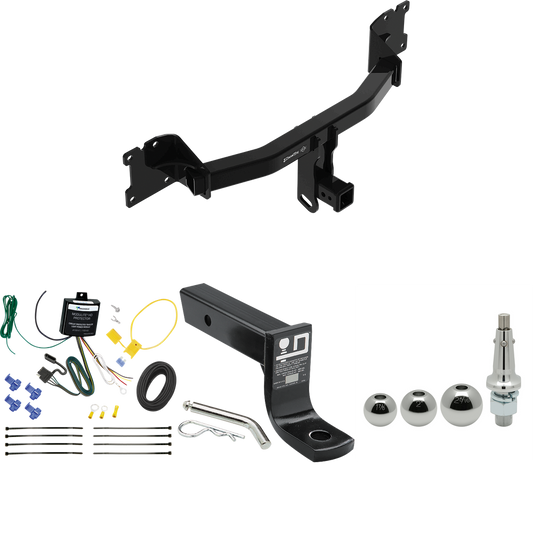 Se adapta al paquete de enganche de remolque Porsche Cayenne 2020-2023 con cableado plano de 4 + soporte de bola con caída de 4" + bola intercambiable de 1-7/8" y 2" y 2-5/16" (para modelos Coupé) por Draw -Tita