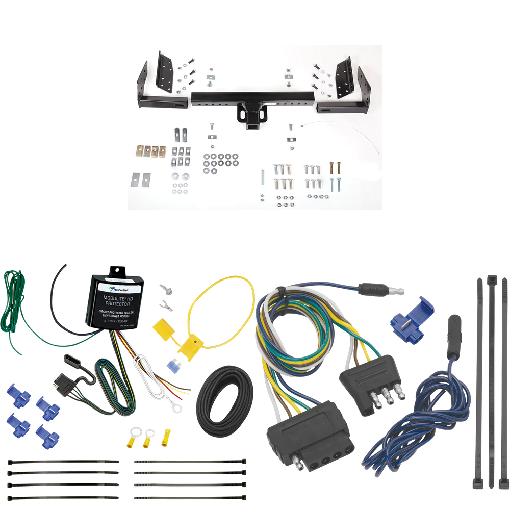 Fits 1984-1990 Ford Bronco II Trailer Hitch Tow PKG w/ 5-Flat Wiring Harness By Reese Towpower