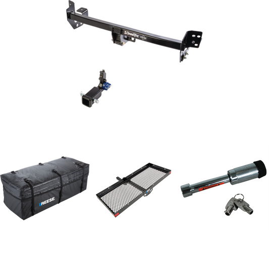 Fits 2019-2023 Toyota RAV4 Trailer Hitch Tow PKG w/ 48" x 20" Cargo Carrier + Cargo Bag + Hitch Lock By Draw-Tite