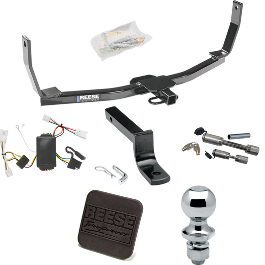 Fits 2006-2009 Hyundai Sonata Trailer Hitch Tow PKG w/ 4-Flat Wiring Harness + Draw-Bar + 1-7/8" Ball + Hitch Cover + Dual Hitch & Coupler Locks By Reese Towpower