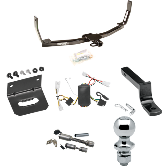 Se adapta al paquete de enganche de remolque Hyundai Sonata 2006-2009 con arnés de cableado de 4 planos + barra de tracción + bola de 1-7/8" + soporte de cableado + enganche doble y cerraduras de acoplador de Draw-Tite