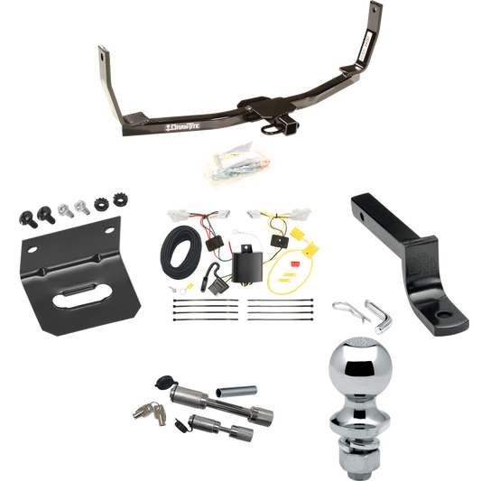 Se adapta al paquete de enganche de remolque Hyundai Sonata 2010-2010 con arnés de cableado de 4 planos + barra de tracción + bola de 1-7/8" + soporte de cableado + enganche doble y cerraduras de acoplador de Draw-Tite