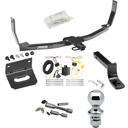 Fits 2010-2010 Hyundai Sonata Trailer Hitch Tow PKG w/ 4-Flat Wiring Harness + Draw-Bar + 1-7/8" Ball + Wiring Bracket + Dual Hitch & Coupler Locks By Reese Towpower