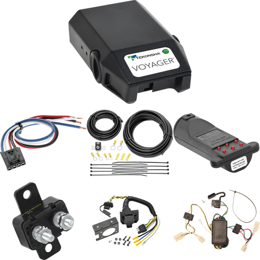 Fits 2001-2005 Toyota RAV4 7-Way RV Wiring + Tekonsha Voyager Brake Control + Generic BC Wiring Adapter + 7-Way Tester and Trailer Emulator By Tekonsha