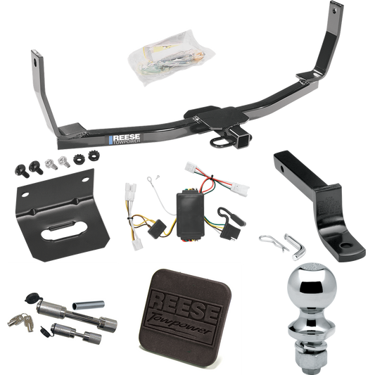 Fits 2006-2009 Hyundai Sonata Trailer Hitch Tow PKG w/ 4-Flat Wiring Harness + Draw-Bar + 1-7/8" Ball + Wiring Bracket + Hitch Cover + Dual Hitch & Coupler Locks By Reese Towpower