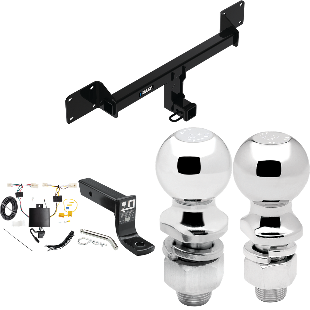 Fits 2021-2023 Ford Bronco Sport Trailer Hitch Tow PKG w/ 4-Flat Wiring + Ball Mount w/ 4" Drop + 2" Ball + 2-5/16" Ball (Excludes: First Edition Models) By Reese Towpower