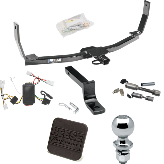 Fits 2006-2009 Hyundai Sonata Trailer Hitch Tow PKG w/ 4-Flat Wiring Harness + Draw-Bar + 2" Ball + Hitch Cover + Dual Hitch & Coupler Locks By Reese Towpower